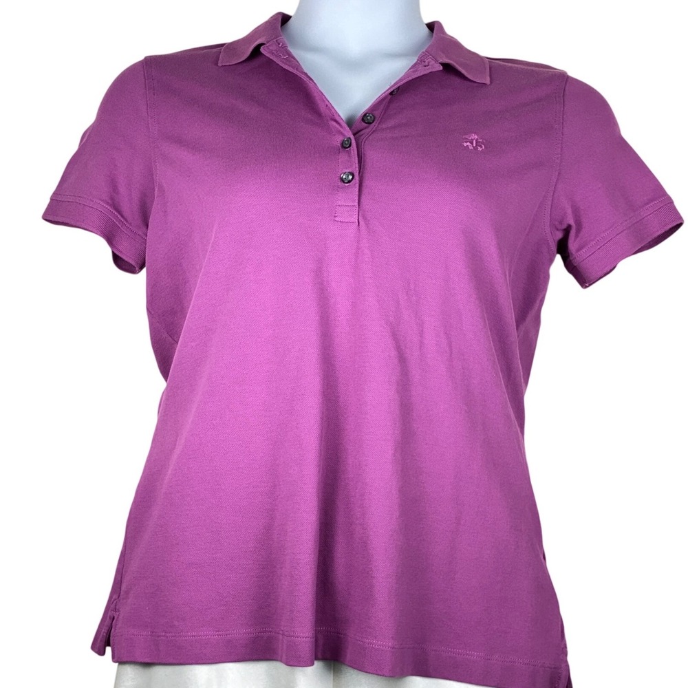 Brooks Brothers Polo Women's L purple cotton Sporty Prep Tenniscore